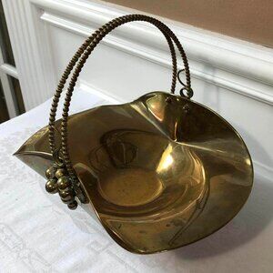 Vintage Italian brass basket with grapes
